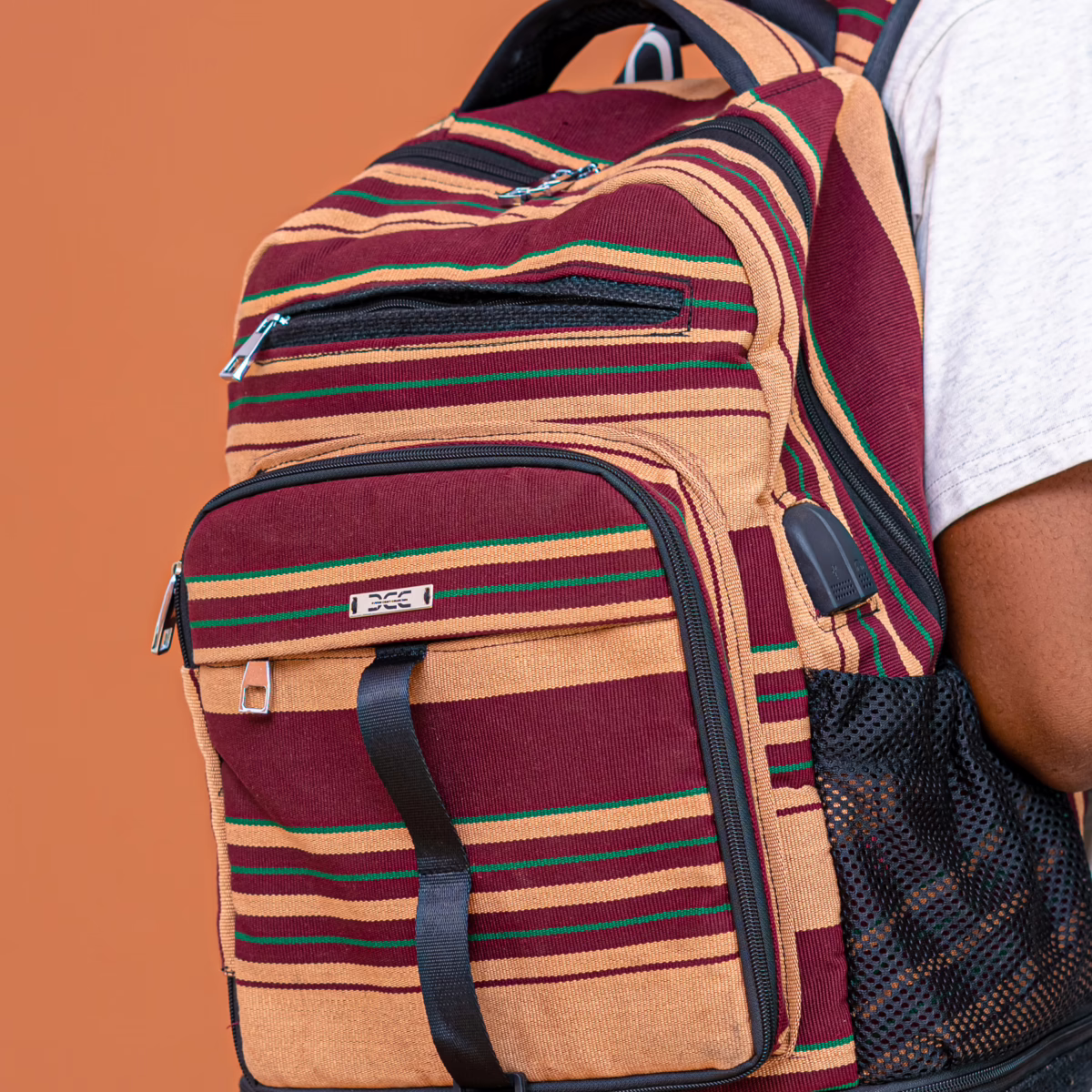 Tech-Enabled Aso Oke Backpack – African Smart Bag